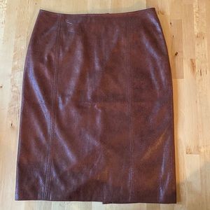 Chico’s brown faux snake skin pencil skirt